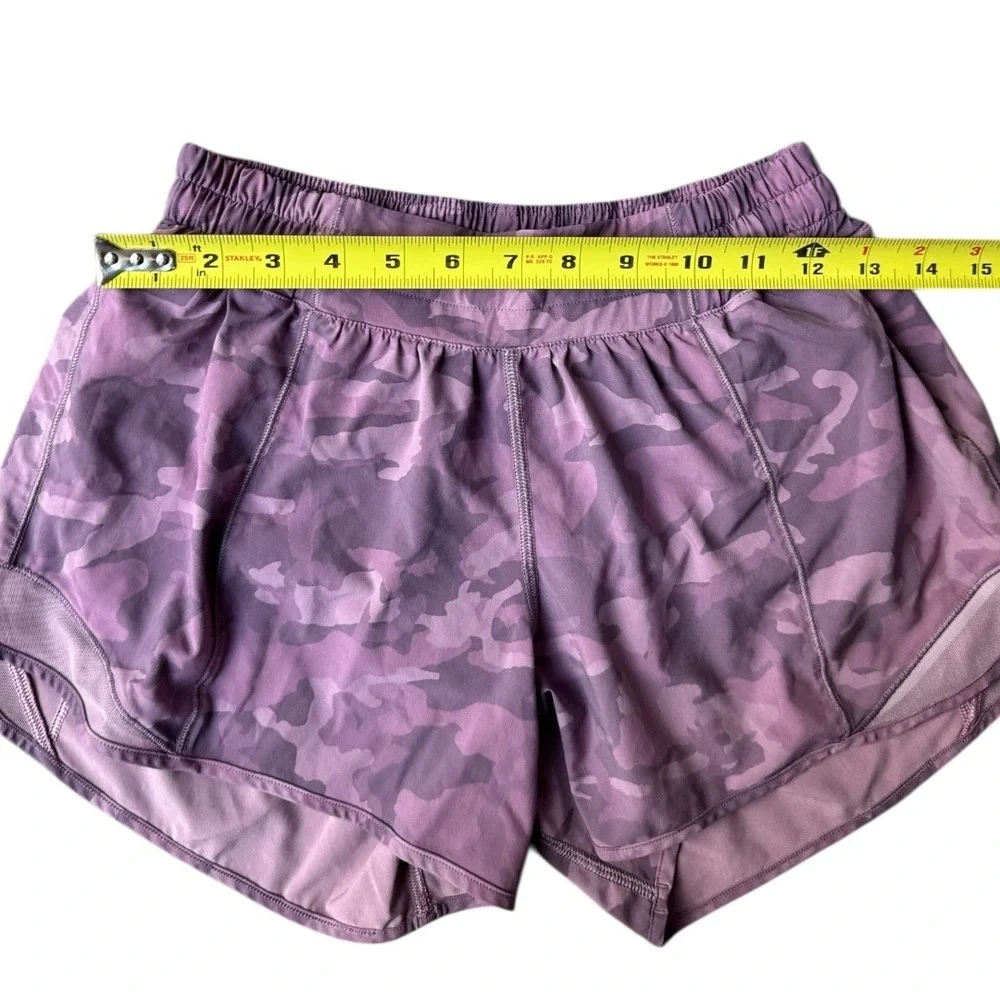 Lululemon Speed Up Camo Print Running Shorts Women's Size 6 Purple